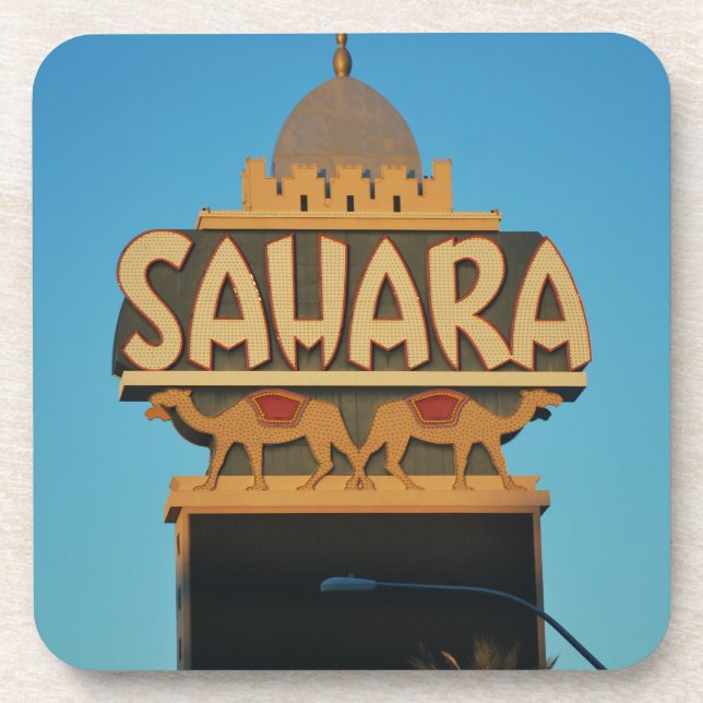 Las Vegas Sahara Casino Sehenswürdigkeit Architekt Getränkeuntersetzer (Vorderseite)