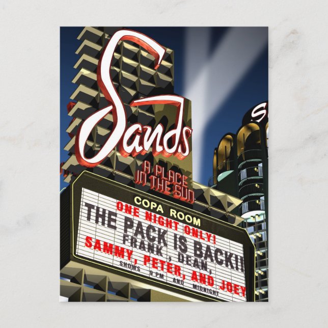 Las Vegas Sands Hotel Retro Neo Postcard Postkarte (Vorderseite)