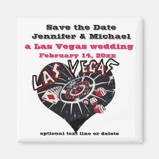Las Vegas Save the Date Herz Magnet (Vorne)