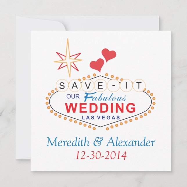 Las Vegas Save the Date Hochzeitskarten (Vorderseite)