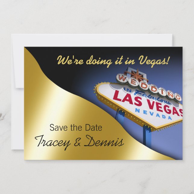 Las Vegas Save the Date Wedding Einladung (Vorderseite)