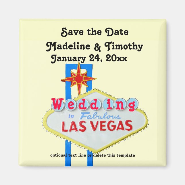 Las Vegas Save the Date Wedding Neon Sign Magnet (Vorne)