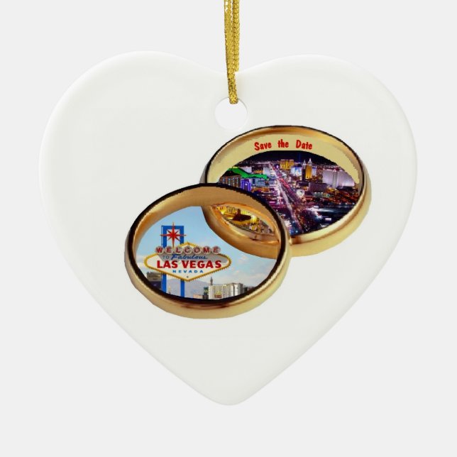 Las Vegas Save the Date Wedding Rings Ornament (Vorne)