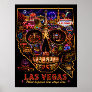 Las Vegas Schädel-Kunstprint State of Mind Poster