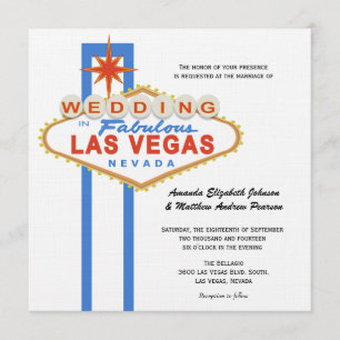 Las Vegas Schild Hochzeits-Einladung für eine Dest Einladung