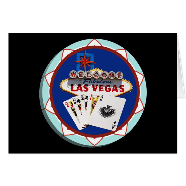 Las Vegas Sign & Cards Poker Chip (Vorderseite (Horizontal))