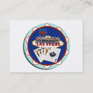 Las Vegas Sign & Cards Poker Chip Visitenkarte