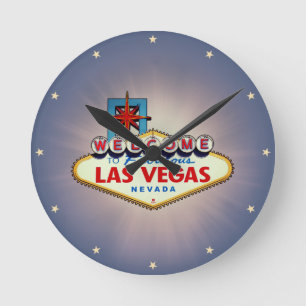 Las Vegas Sign Clock Runde Wanduhr