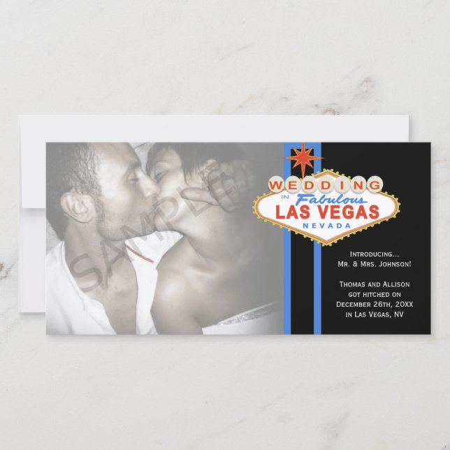 Las Vegas Sign Foto Heiratsankündigung Ankündigung (Vorderseite)