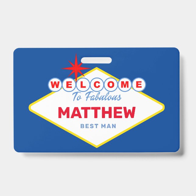 Las Vegas Sign VIP Pass Bachelor Party Einladung Ausweis (Vorderseite)