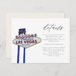 LAS VEGAS Sign Wedding oder Event Details Card Einladung