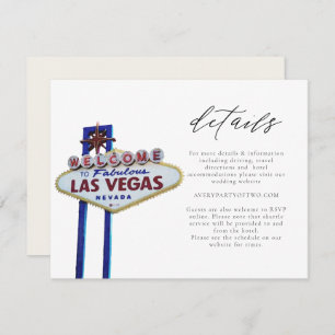LAS VEGAS Sign Wedding oder Event Details Card Einladung