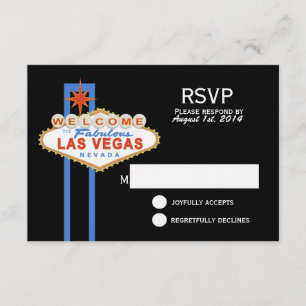 Las Vegas Sign Wedding Response Card RSVP Karte