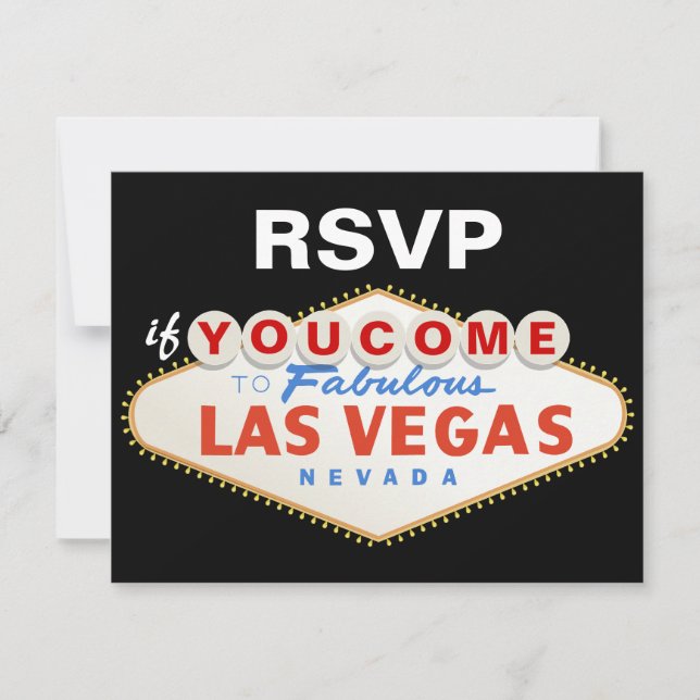 Las Vegas signiert Hochzeit in Urlaubsort RSVP Kar (Vorderseite)