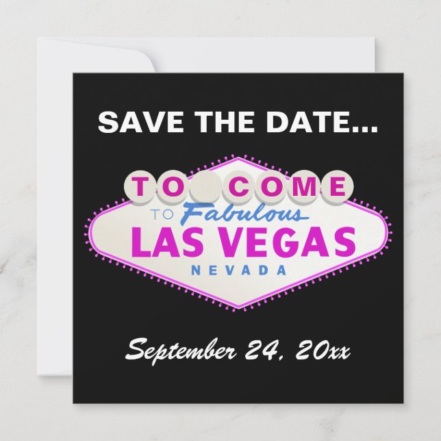 Las Vegas signiert Hochzeit in Urlaubsort Save the Save The Date (Vorderseite)