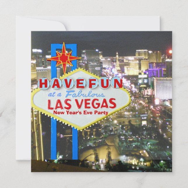 Las Vegas Silvester Party Einladung (Vorderseite)