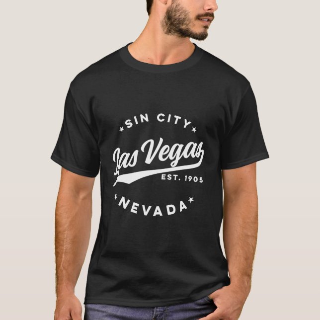 Las Vegas Sin City Nevada Weißer Text T-Shirt (Vorderseite)