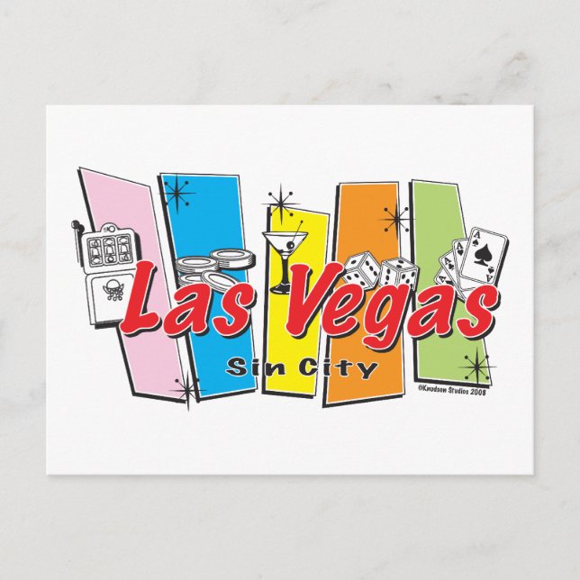 Las Vegas Sin City Postkarte (Vorderseite)