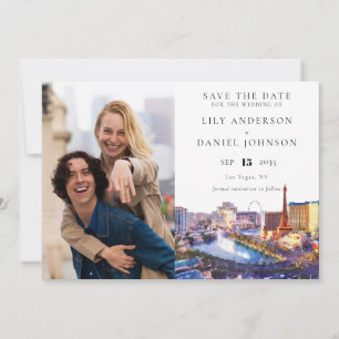 Las Vegas Skyline Aquarell-Foto-Hochzeit Save The Date