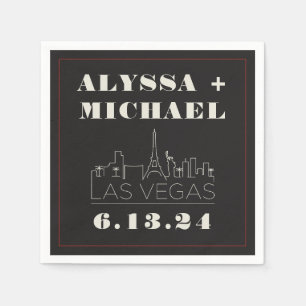 Las Vegas Skyline Casino Wedding Serviette