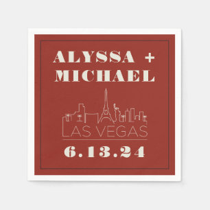 Las Vegas Skyline Casino Wedding Serviette