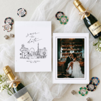 Las Vegas Skyline Foto Hochzeit Save The Date