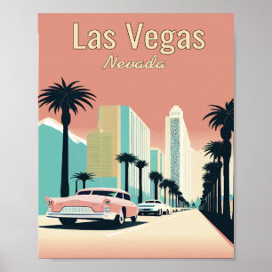 Las Vegas Skyline Minimalist Vintage Kunstposter Poster
