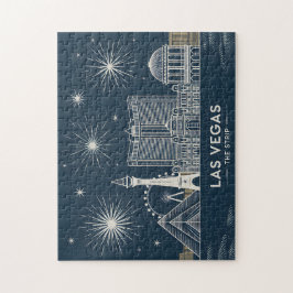 Las Vegas Skyline Minimalistische Linie Art Citysc Puzzle