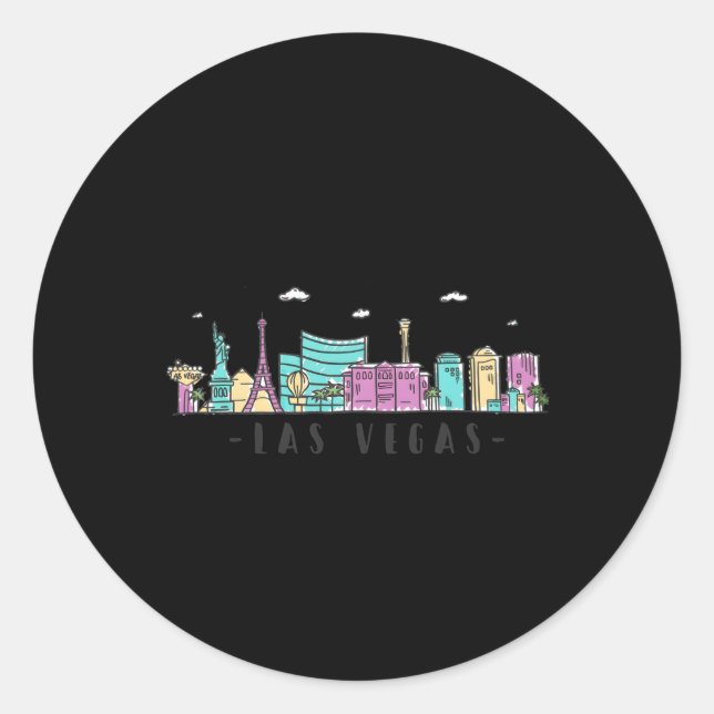 Las Vegas Skyline Nevada Runder Aufkleber (Vorderseite)
