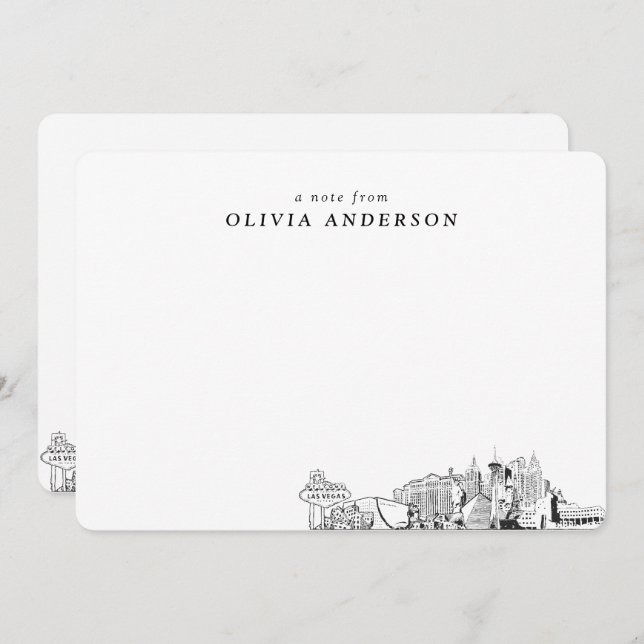 Las Vegas Skyline Personalisierte Mitteilungskarte (Vorne/Hinten)