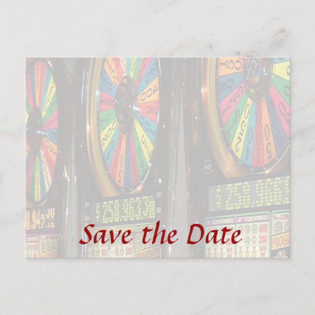 Las Vegas Slot Maschinen Ankündigungspostkarte (Vorderseite)