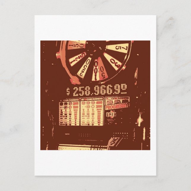 Las Vegas Slots Pop Art Postkarte (Vorderseite)