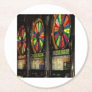 Las VEGAS-SLOTS Runder Pappuntersetzer