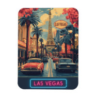 Las Vegas-Stadtbild mit Eiffelturm - Retro