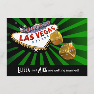 Las Vegas Starburst Hochzeit grün schwarz gold Einladung