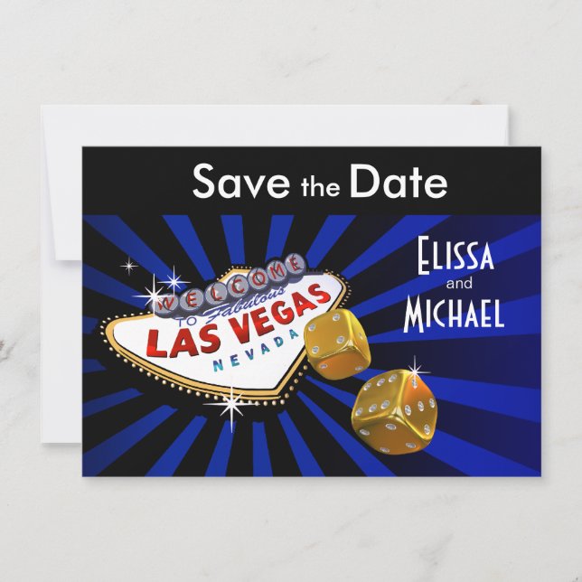 Las Vegas Sternexplosion Save the Date königsblau  (Vorderseite)