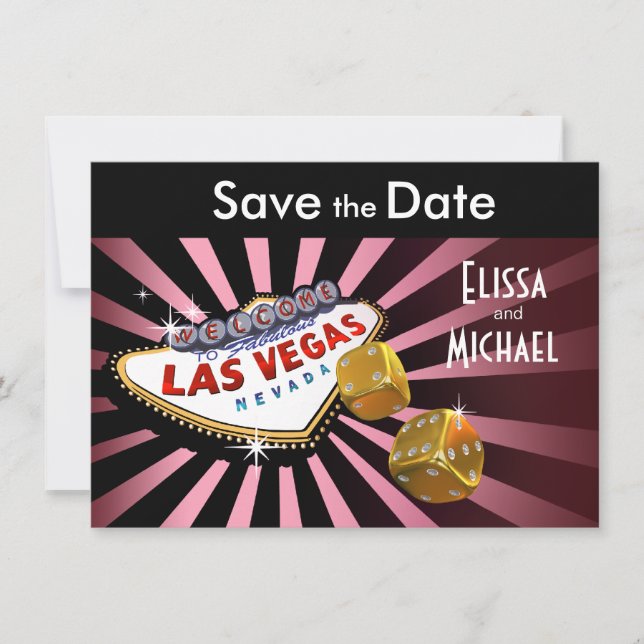 Las Vegas Sternexplosion Save the Date rosa (Vorderseite)