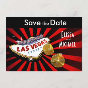 Las Vegas Sternexplosion Save the Date Rotes Gold