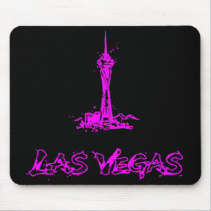 Las Vegas Stratosphere Neon Pink Skizze Mauspad