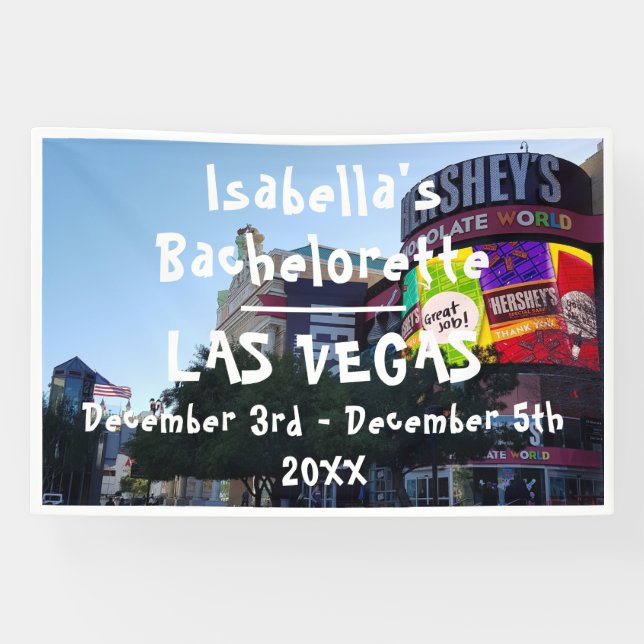 Las Vegas Strip Bachelorette Name Banner (Horizontal)