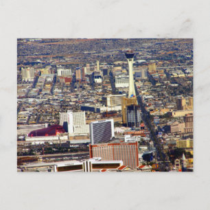 Las Vegas Strip & Downtown Luftbild Postkarte