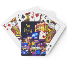 Las Vegas Strip in der Nacht Klassische Spielkarte