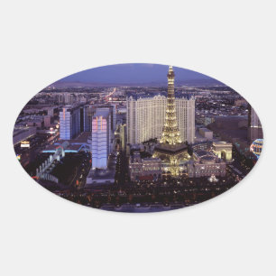 Las Vegas Strip Luftseilbahn Casino Ovaler Aufkleber