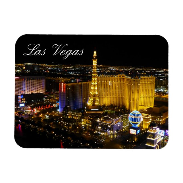 Las Vegas Strip, Luftsicht, Nachtbeleuchtung Magnet (Horizontal)