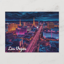 Las Vegas Strip Night City Art Postkarte