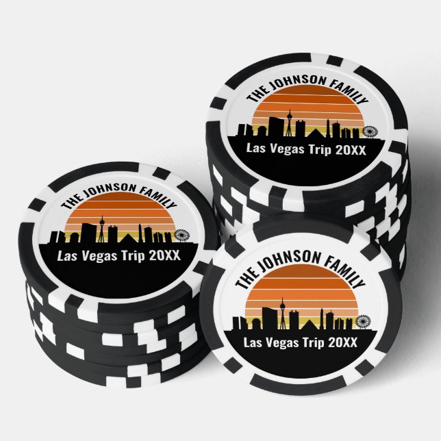 Las Vegas Strip Sonnenuntergang Benutzerdefinierte Pokerchips (Stapel)