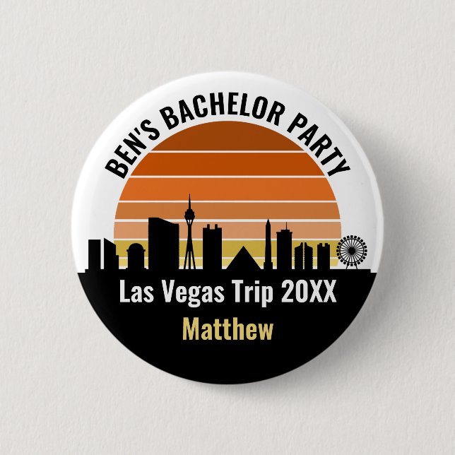 Las Vegas Strip Sonnenuntergang Individuelle Ferie Button (Vorderseite)