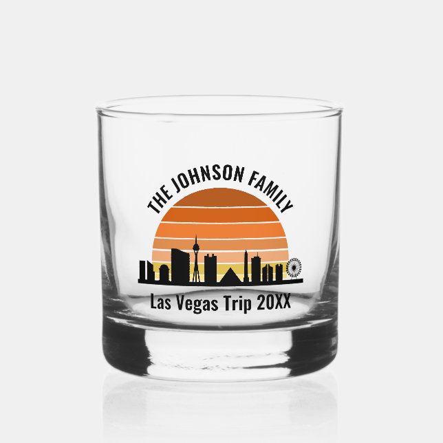 Las Vegas Strip Sunset Custom Vacation Whiskyglas (Vorderseite)