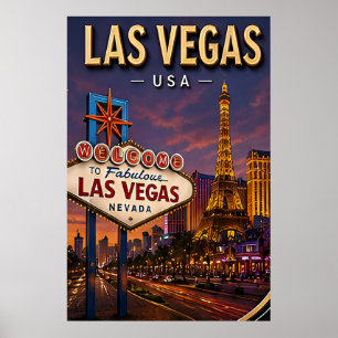 Las Vegas Strip und Neonlichter Poster