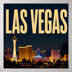 Las Vegas Strip und Neonlichter Poster